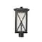 Z-Lite Brookside 1 Light Outdoor Post Mount Fixture, Black And Clear Seedy 583PHBR-BK - alternate 4